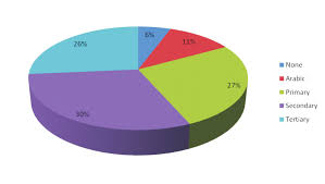 pie chart showing level of education of patients fig 3 bar