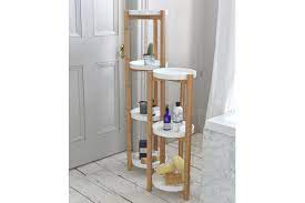 Add to compare compare now. 4 Tier Circular Bamboo White Bathroom Shelf Futon Company