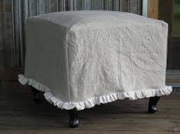 Lastly, i was able to slipcover a large ottoman. Ruffled Washed Linen Slipcover For Your Large Ottoman Ottoman Slipcover With Small Ruffled Hem Furniture Ottoman Slipcover Slipcovers