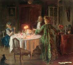 Dinner parties are awesome, no matter the style. The Dinner Party Artwork By Jules Alexandre Grun Oil Painting Art Prints On Canvas For Sale Paintingstar Com Art Online Store