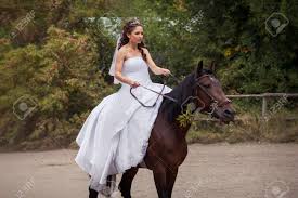 Check spelling or type a new query. Junge Charmante Brunette Braut Im Weissen Hochzeitskleid Und Schleier Masswerk Reitet Auf Pferd Lizenzfreie Fotos Bilder Und Stock Fotografie Image 31535544