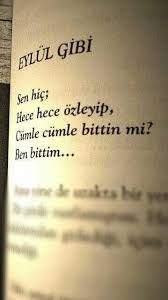 eylul gibi sen hic hece hece ozleyip cumle cumle bittin mi ben bittim sozler anlamlisozler guzelsozler ayrilik sozleri ilham verici sozler alintilar