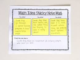 This Main Idea Sticky Note Mat Has Students Write Down 3 Key Details On Sticky Notes And Then Guided Reading Lesson Plans Guided Reading Reading Lesson Plans