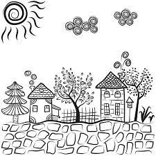 1 402 304 paysage avec maison imagenes y fotos 123rf coloriage anniversaire elsa