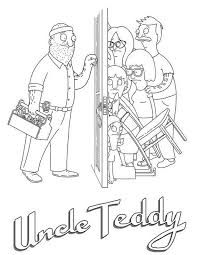 Uncle Teddy Bobs Burgers Coloring Page Bobs Burgers Coloring Books Bobs Burgers Characters