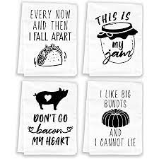 Maybe you would like to learn more about one of these? Amazon Com Miracu Funny Kitchen Towels And Dishcloths Sets Of 4 Birthday Housewarming Gift House Warming Presents For New Home New House Cute Decorative Dish Towels Hand Towels Flour Sack Tea
