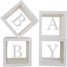 Buy Baby Boxes With Letters For Baby Shower Clear Baby Shower Decorations Block Boxes Transparent Balloon Box Backdrop For Baby Shower Birthday Party 4pcs Online In Turkey B093bhx917