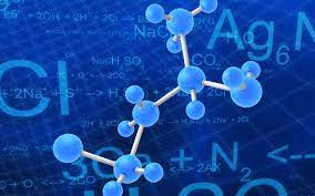 Chemistry Atoms 3d Blue Background Numbers Knowledge Elements Binary Code Squares Molecular Models Chemist Chemistry Nootropics Science Illustration