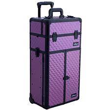 Sunrise Makeup Case On Wheels 2 In 1 Professional Artist I3766 French Doors 2 Sliding Trays And 2 Large Draw Makeup Case On Wheels Makeup Case Purple Diamond