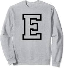 Um das telefon alphabet jederzeit in griffnähe zu haben, haben wir ihnen eine . Amazon Com Letter E Athletic Sports Alphabet Name Monogram Outline Sweatshirt Clothing Shoes Jewelry