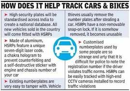 High Security Number Plate Features Documents Required Fees Hsrp Installation Apply Online Related Links