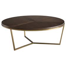 This gray slate round modular coffee table is a perfectly round, low table. Royce Large Walnut Round Coffee Table Brushed Brass Base Luxe Home Company