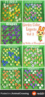 Garden Color Layouts 3 In 2020 Animal Crossing New Animal Crossing Animal Crossing Game
