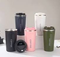 1pc * Smart Temperature Display Coffee Cup - 17oz 304 Stainless Steel *  Vacuum Insulated Travel Mug with * Battery Included * Lid & Portable Handle  ...