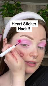 Replying to @weatherlychaos This is SO much easier!!!! 😍 Heart Sticker  Hack 💕 #makeuptutorial #makeuptiktok #makeuptrends #valentinesmakeup  #viralmakeup #glittermakeup #eyeshadow #eyemakeup ...