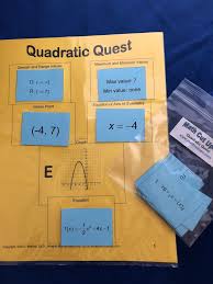 Quadratic Quest Students Work Together To Match 8 Equations To Graphs And Identify Attributes Such As Domain Range Vertex Point Quadratics Math Student Work