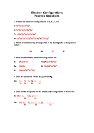 Writing electron configuration worksheet answer. Electron Configurations Practice Questions Printable Pdf Download