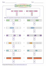 Writing Equivalent Fractions Using Fraction Bar Model Math