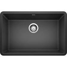 Shop our selection of 27, undermount kitchen sinks in the kitchen department at the home depot. Blanco Precis Undermount Granite Composite 27 In Single Bowl Kitchen Sink In Anthracite 522259 The Home Depot