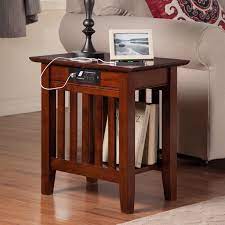 Atlantic Furniture Mission Chair Side Table With Charging Station Chair Side Table Atlantic Furniture Side Table