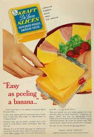 Illustrated 1952 Food Ad Kraft Deluxe American Cheese Slices Food Ads American Cheese Slices Retro Recipes