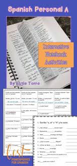 Spanish Personal A Interactive Notebook Activities By Angie Torre Includes Interactive Notebook Activities Interactive Notebooks Spanish Interactive Notebook