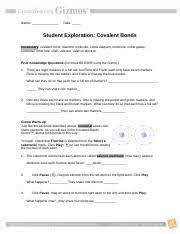 (more)m covalent bond gizmo for pairing electrons in covalent bonds. N H H Methane H C H H Silica O Si O Activity B Continued On Next Page Activity Course Hero