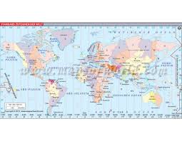 Buy World Time Zone Map Welt Zeitzonen Karte World Time