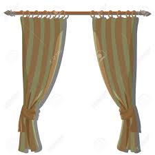 green striped kitchen curtains on the