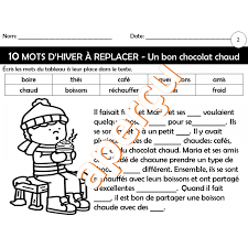 2 Textes A Trous Theme L Hiver 1 French Language Lessons Language Lessons Elementary Schools