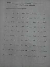 Balance The Following Chemical Equations Brainly In