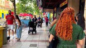 CUMWALK! Sexy Chick Casually Walks in Clothing Store with Cum on Her Face