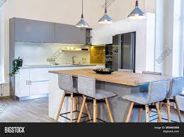 A lot of modern and contemporary home interiors focus on minimalism, trying. Modern Kitchen Design Image Photo Free Trial Bigstock
