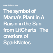The Symbol Of Mama S Plant In A Raisin In The Sun From Litcharts The Creators Of Sparknotes Raisin The Creator Mama