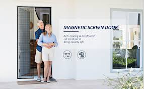 A storm door is installed on the outside of your regular entry door, creating a barrier that saves energy and protects your door from harsh weather. Yotache Magnetic Screen Door Fits Door Size 32 Inch High Density Fiberglass Mesh For Door Size 32 W X 80 H Amazon Com