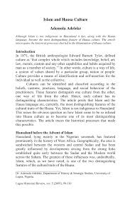 Pdf Islam And Hausa Culture