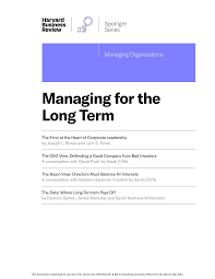 Managing for the Long Term