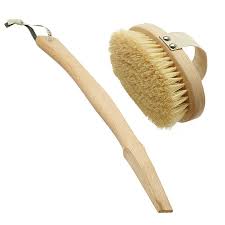 Dry body brushing benefits • naturally stimulates the circulatory system which flushes skin tissue with essential nutrients. Hydrea London Cactus Bristle Dry Skin Body Brush Beechwood Detachable Fendrihan