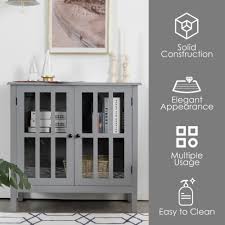 Maybe you would like to learn more about one of these? Costway Storage Buffet Cabinet Glass Door Sideboard Console Table Server Gray 32 X14 X31 King Soopers