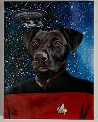 Top Dog Of The Uss Enterprise Custom Star Trek Pet Portrait By Splendid Beast Dogpainting Dogportrait Sta Custom Pet Portraits Star Trek Art Dog Portraits
