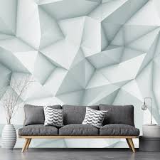 Modern Removable Geometric 3d Wallpaper Mural Peel And Stick Etsy Modern Wallpaper Accent Wall Wallpaper Accent Wall Temporary Wall Decor
