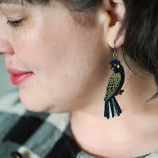 Bella Black Cockatoo Earrings
