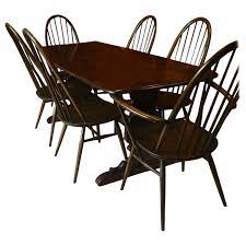 Vintage Ercol Dining Table With Six Chairs Solid Elm Quaker Design Ercol Dining Table Chair Ercol