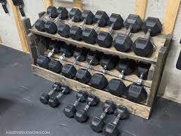 Diy Dumbbell Rack Made From Wood Easy To Follow Step By Step Directions Kaizen Diy Gym Dumbbell Rack Diy Home Gym Diy Gym