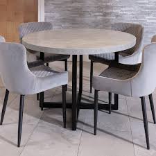 Shop pottery barn for expertly crafted round dining tables. Caspian Concrete Effect 120cm Round Dining Table 4 Toby Light Grey Velvet Chairs