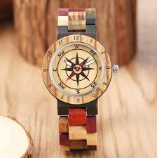 How to match wall color with wood floor. Nice Colorful Wooden Watches For Women Compass Dial With Luminous Pointers Wood Watch Color Matching Design Strap Orologio Donna Retail 11