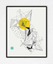 Black And White Shapes Artwork Geometric Art Faceted Crystal Triangle Art Doodle Art Print Modern Wall Art Abstract Unique Art Black And White Pen Ink Geometric Decor Geometric Art Geometric Art Prints Triangle Art