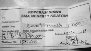 Berikut contoh kwitansi dan penjelasannya. Contoh Kwitansi Daftar Ulang Sekolah