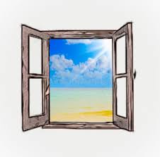Seeansicht Durch Ein Offenes Fenster Stock Abbildung Illustration Von Offenes Seeansicht 29039687