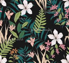 Black Jungle Pattern By Doubleline Seamless Repeat Royalty Free Stock Pattern Jungle Pattern Pattern Colorful Backgrounds